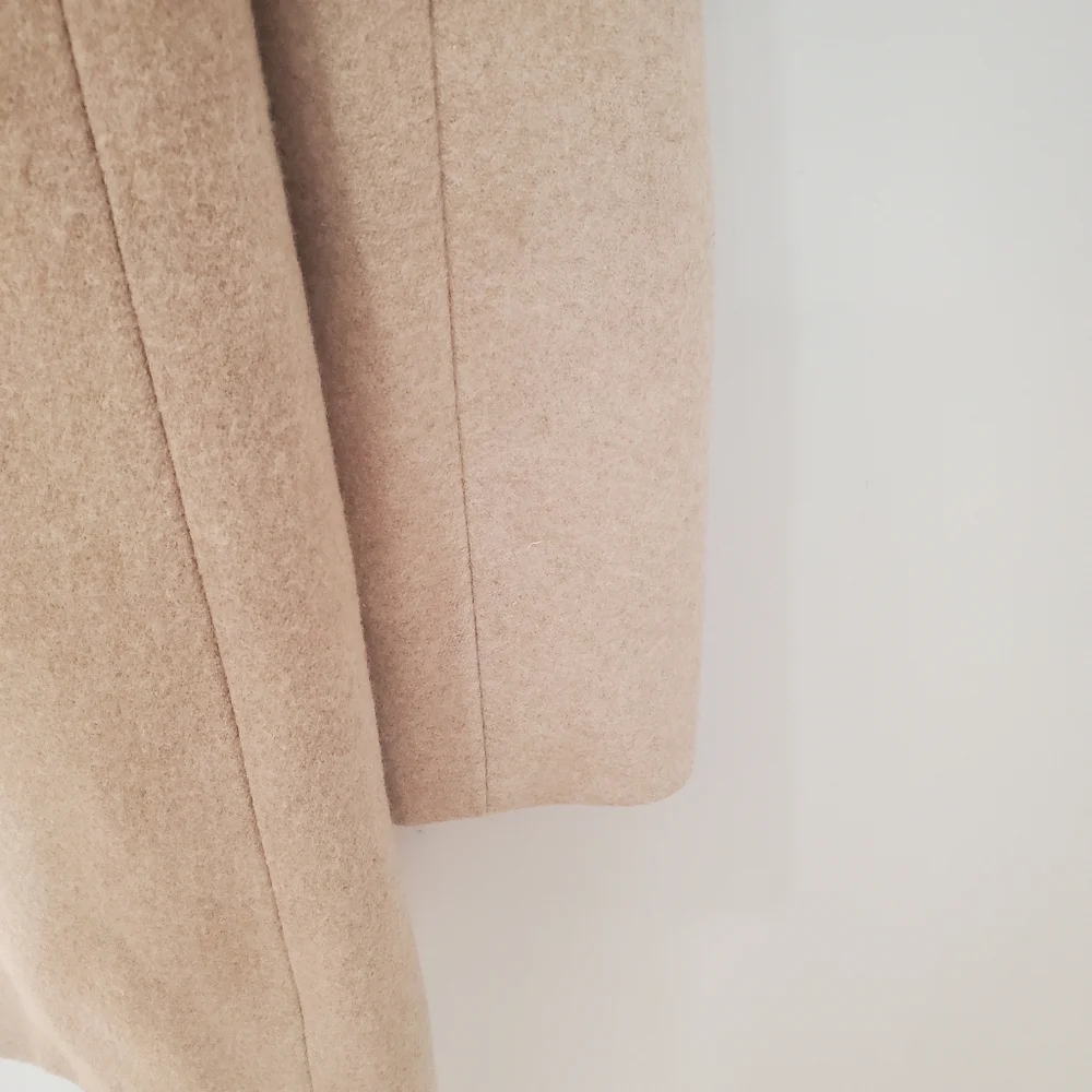 J. Crew Wool Blend Tan City Coat Size 2 Academia Style - Picture 6 of 15